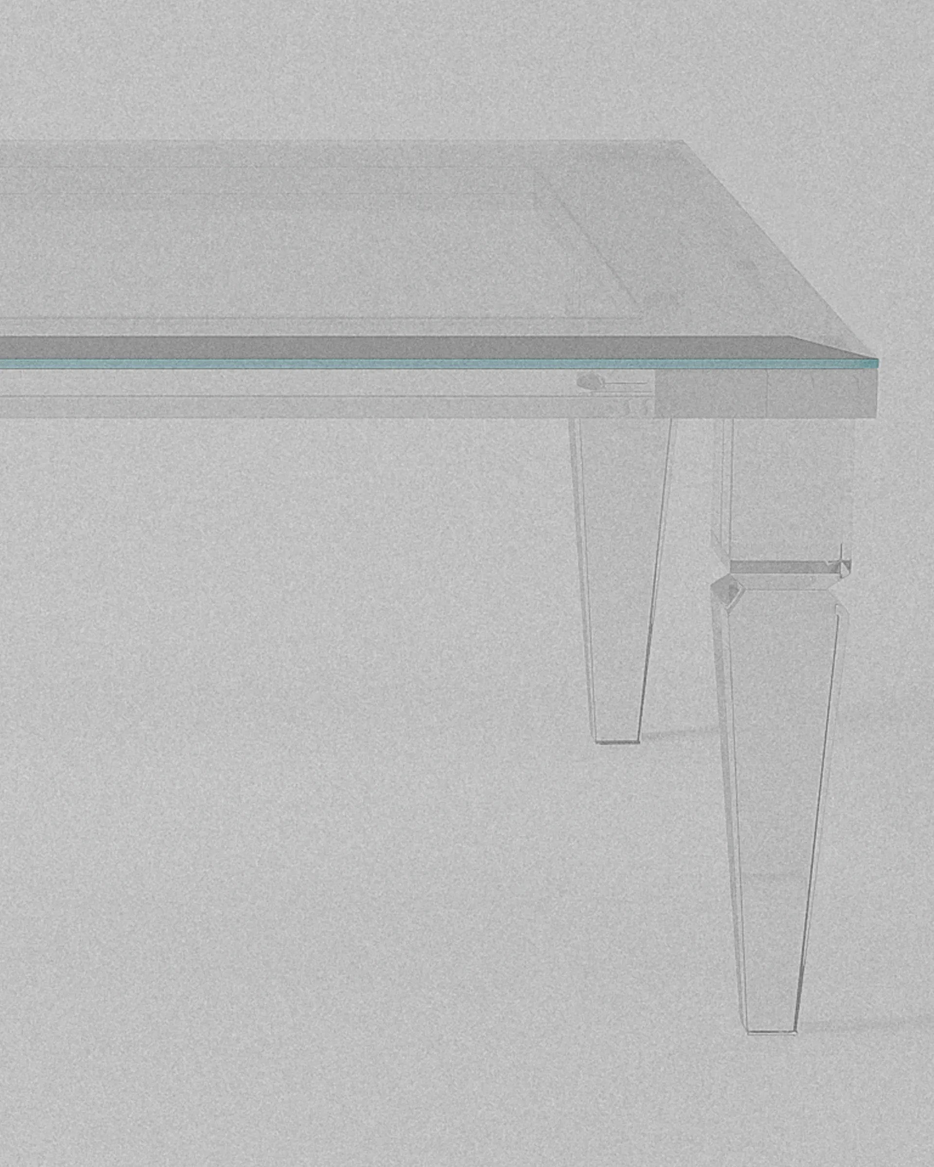Andora acrylic coffee table – Blue-edged clear acrylic table | MUÑIZ Miami