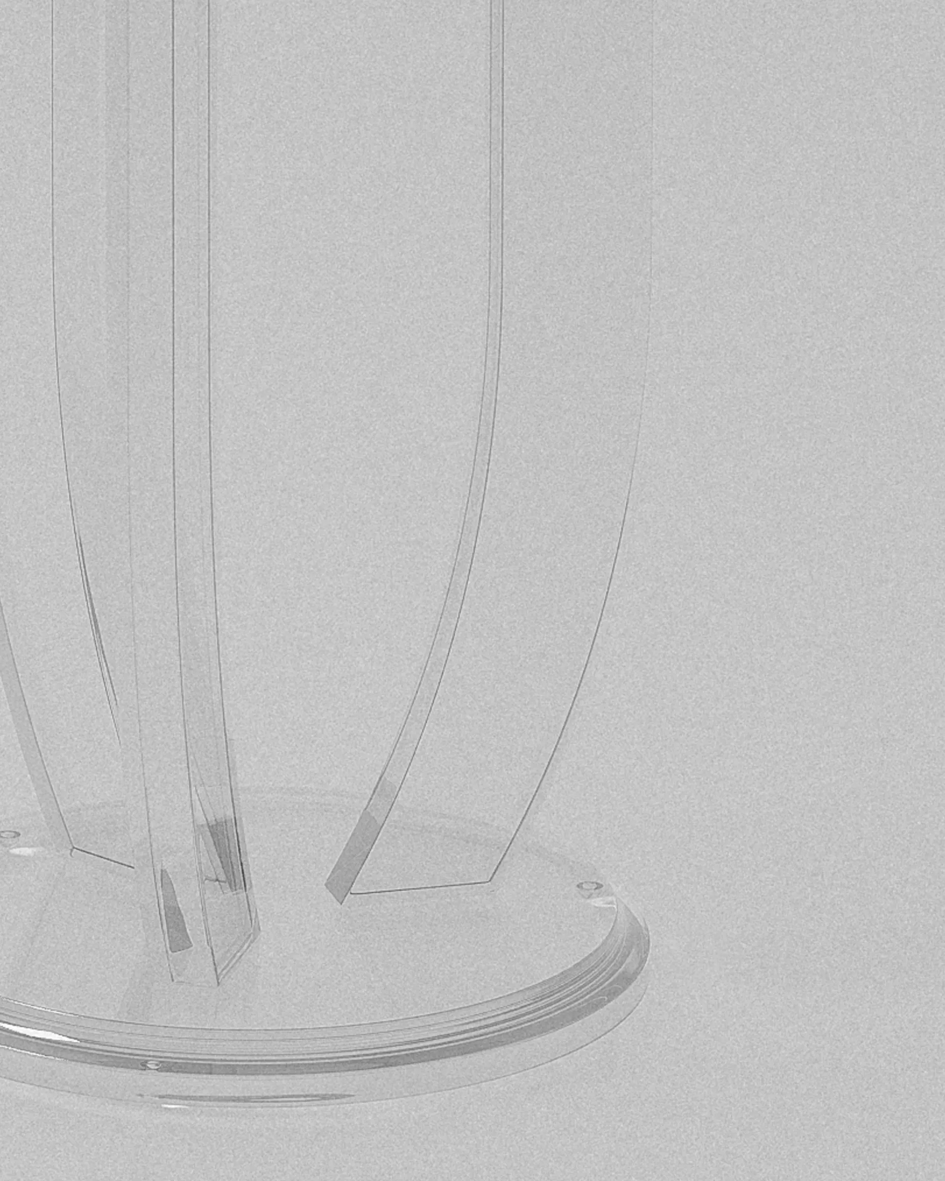 Annie acrylic end table – clear acrylic twisted form table detail | MUÑIZ Miami
