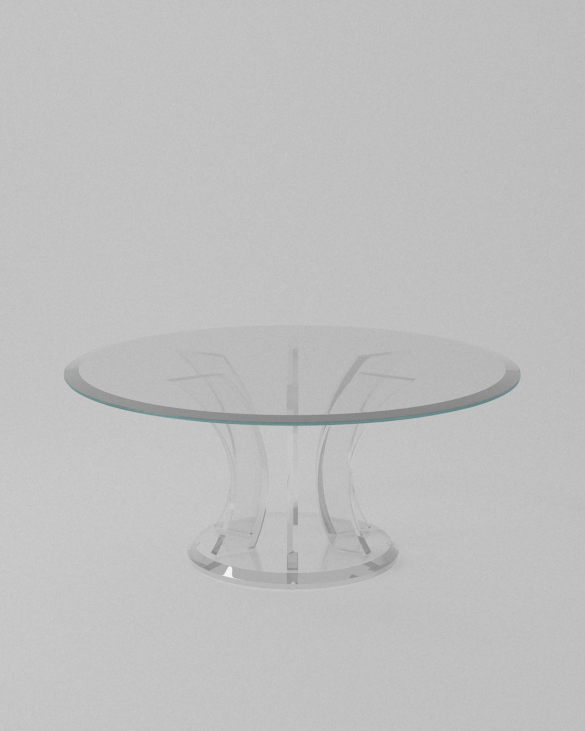 Echo acrylic coffee table – Clear acrylic coffee table with sculptural base | MUÑIZ Miami