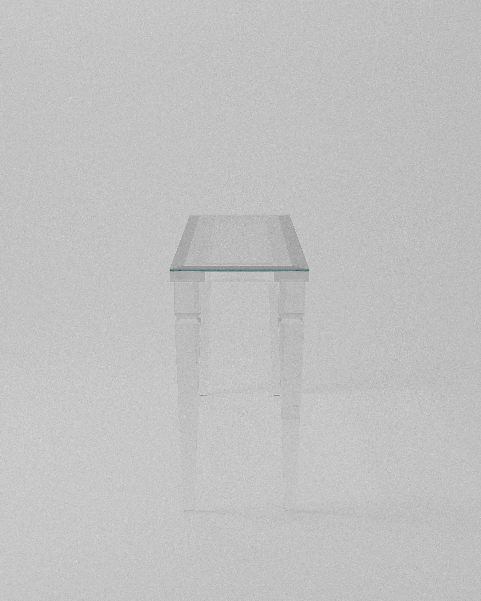 Andora acrylic console table – Clear acrylic console table on light gray background. | MUÑIZ Miami