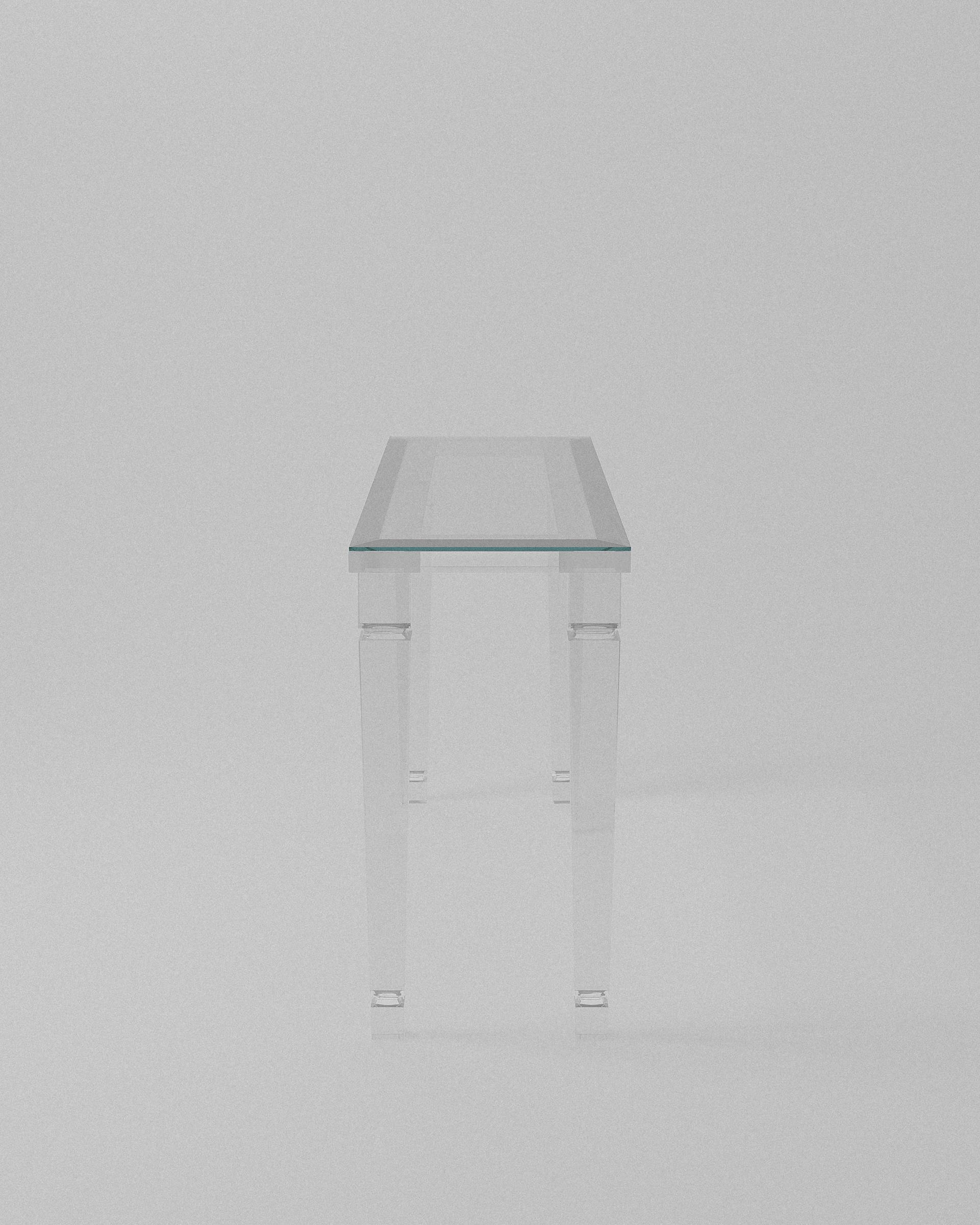 Philipe acrylic console table – Clear acrylic console table, minimalist design. | MUÑIZ Miami