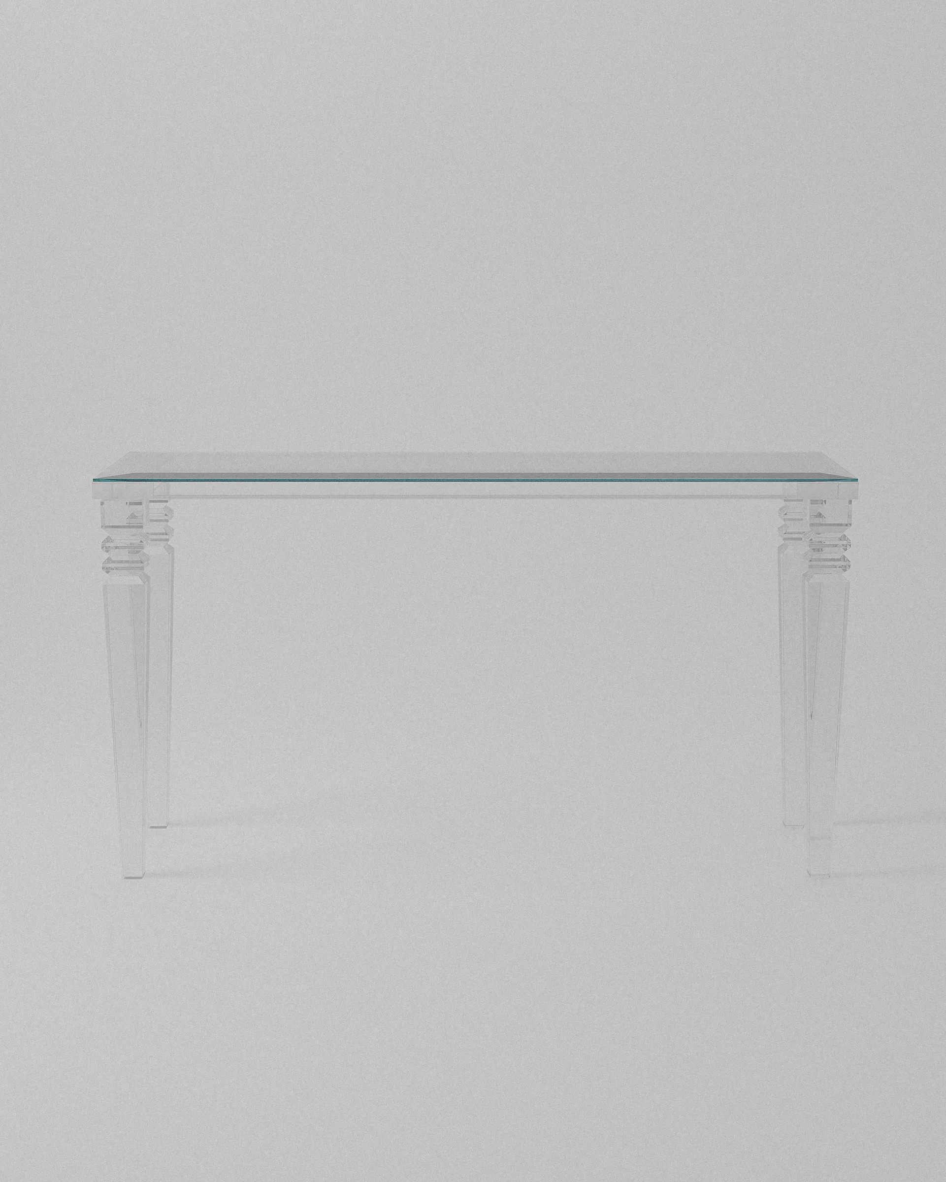 Venice acrylic console table – Clear acrylic console table with fluted legs. | MUÑIZ Miami