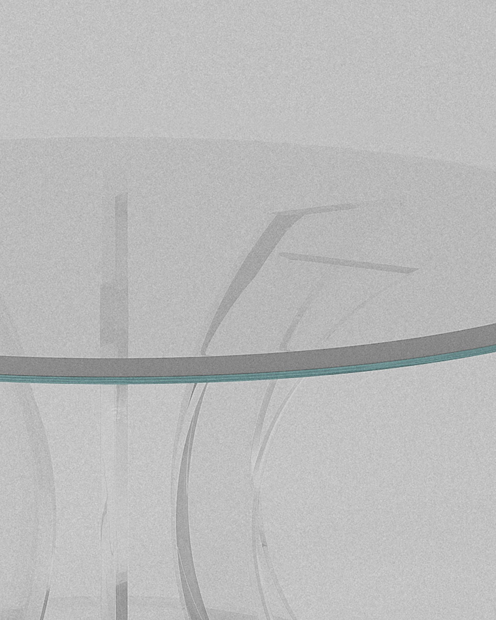 Echo acrylic coffee table – Sculptural acrylic base, blue-edged glass top | MUÑIZ Miami