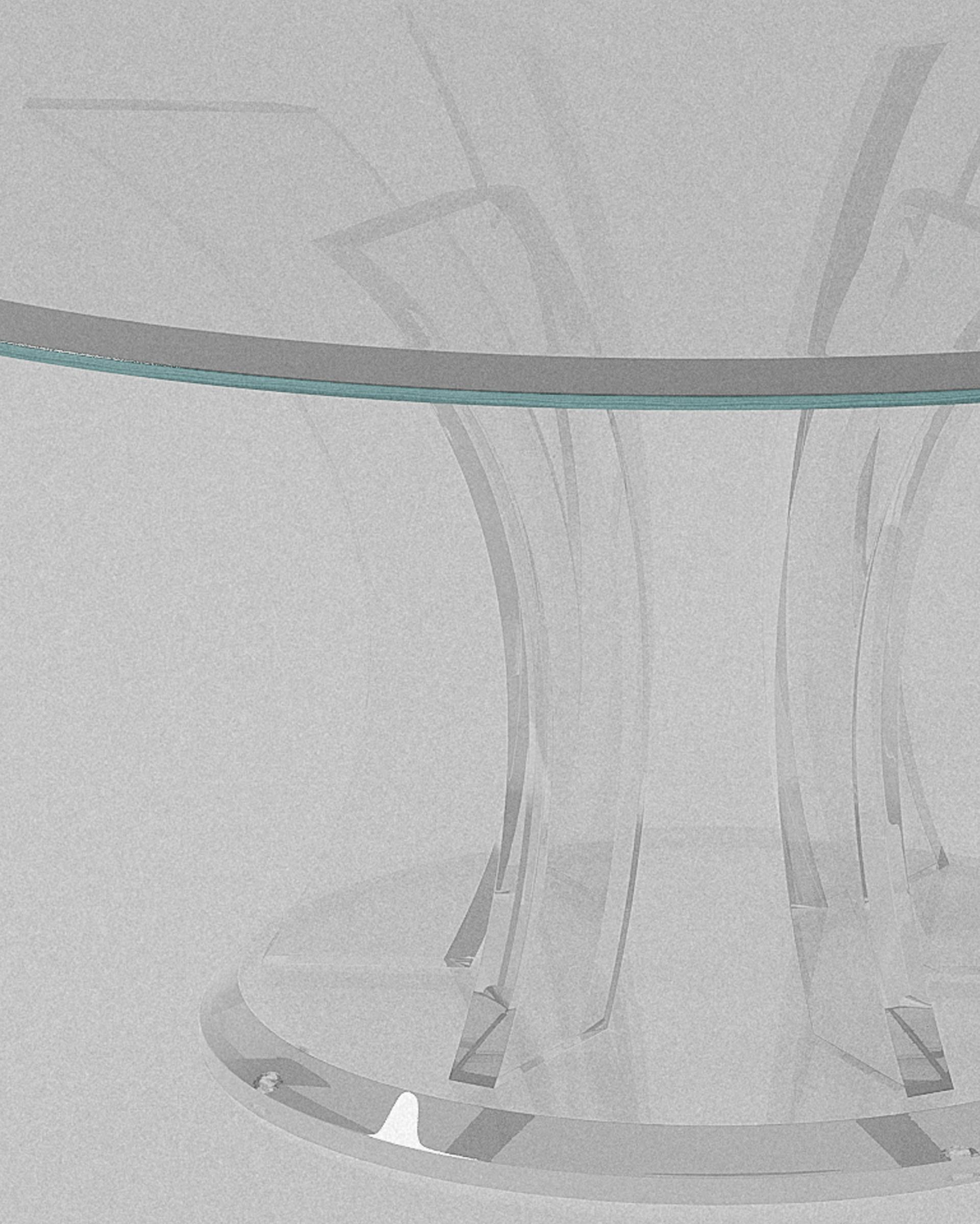 Echo acrylic coffee table – Transparent acrylic table with a fluted base. | MUÑIZ Miami