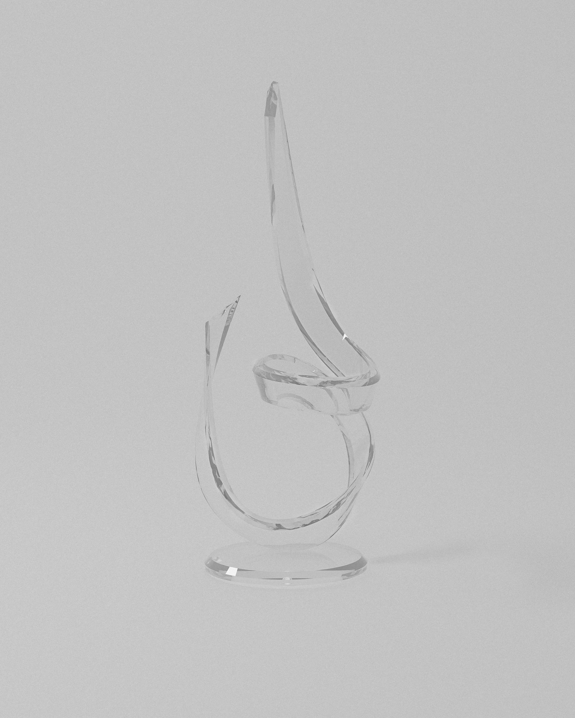 Ecstasy acrylic sculptural object – Clear acrylic twisted abstract sculpture | MUÑIZ Miami