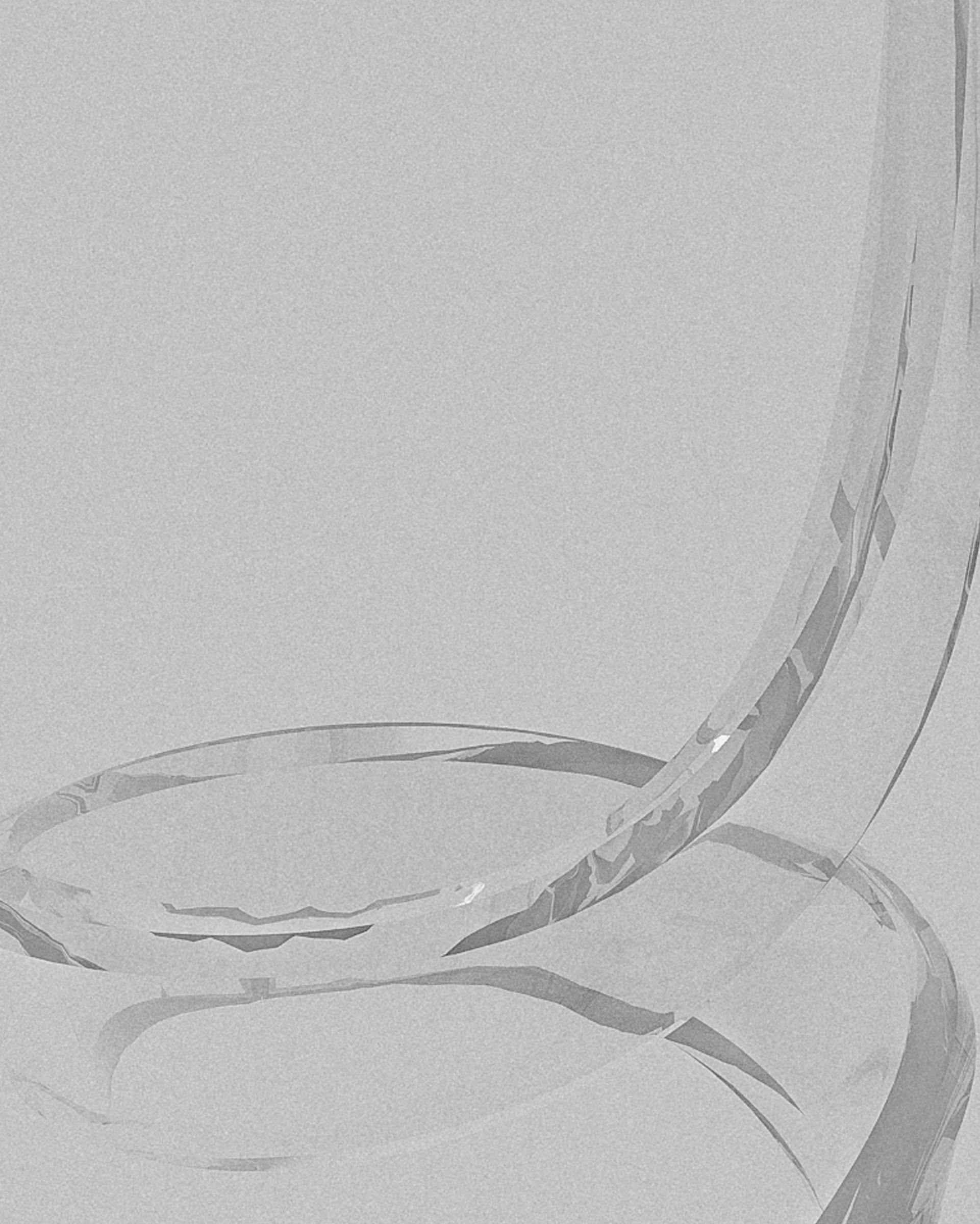 Ecstasy acrylic sculptural object – clear acrylic coiling ribbons, top view | MUÑIZ Miami