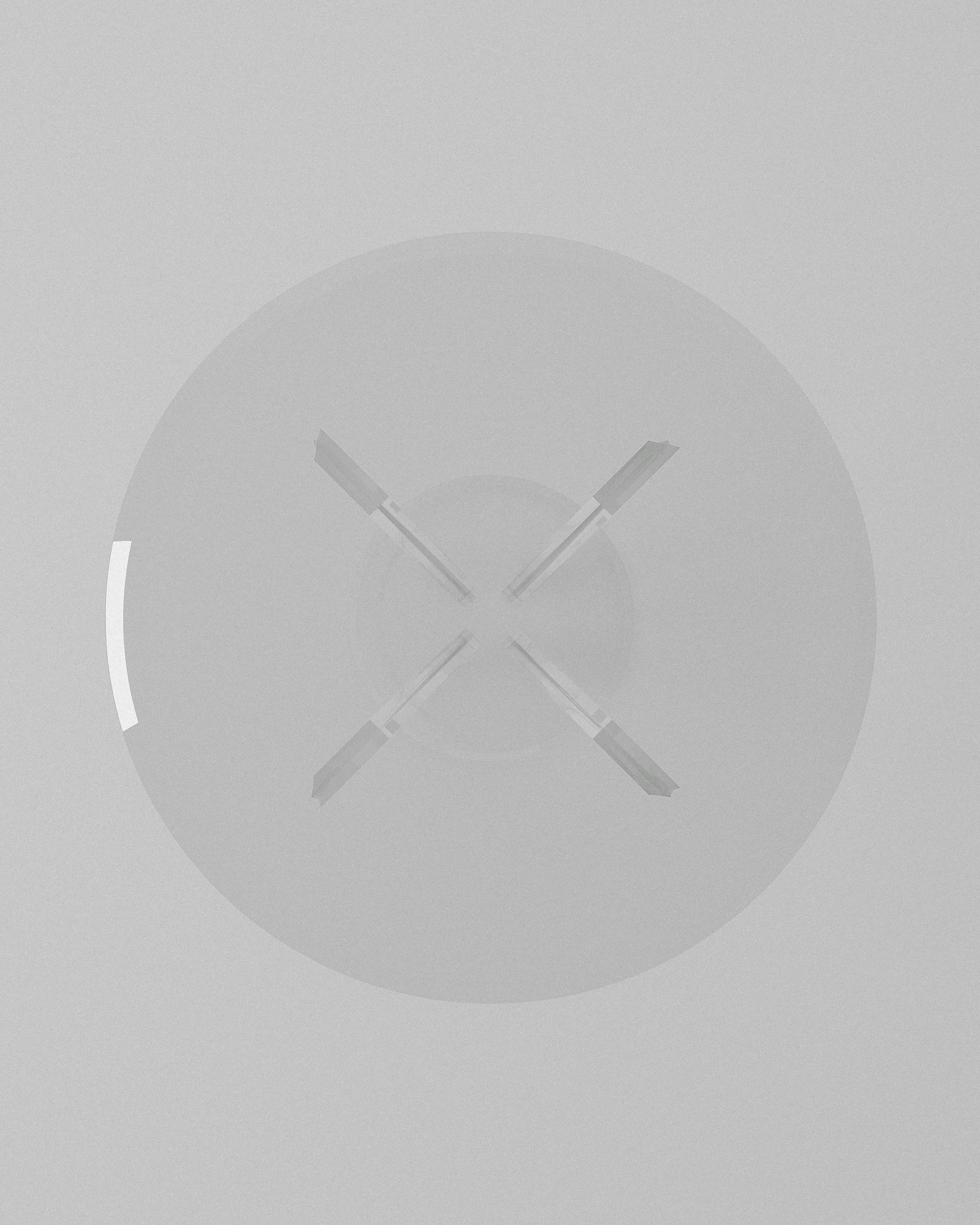 Echo acrylic end table – transparent acrylic X-base table, top view | MUÑIZ Miami