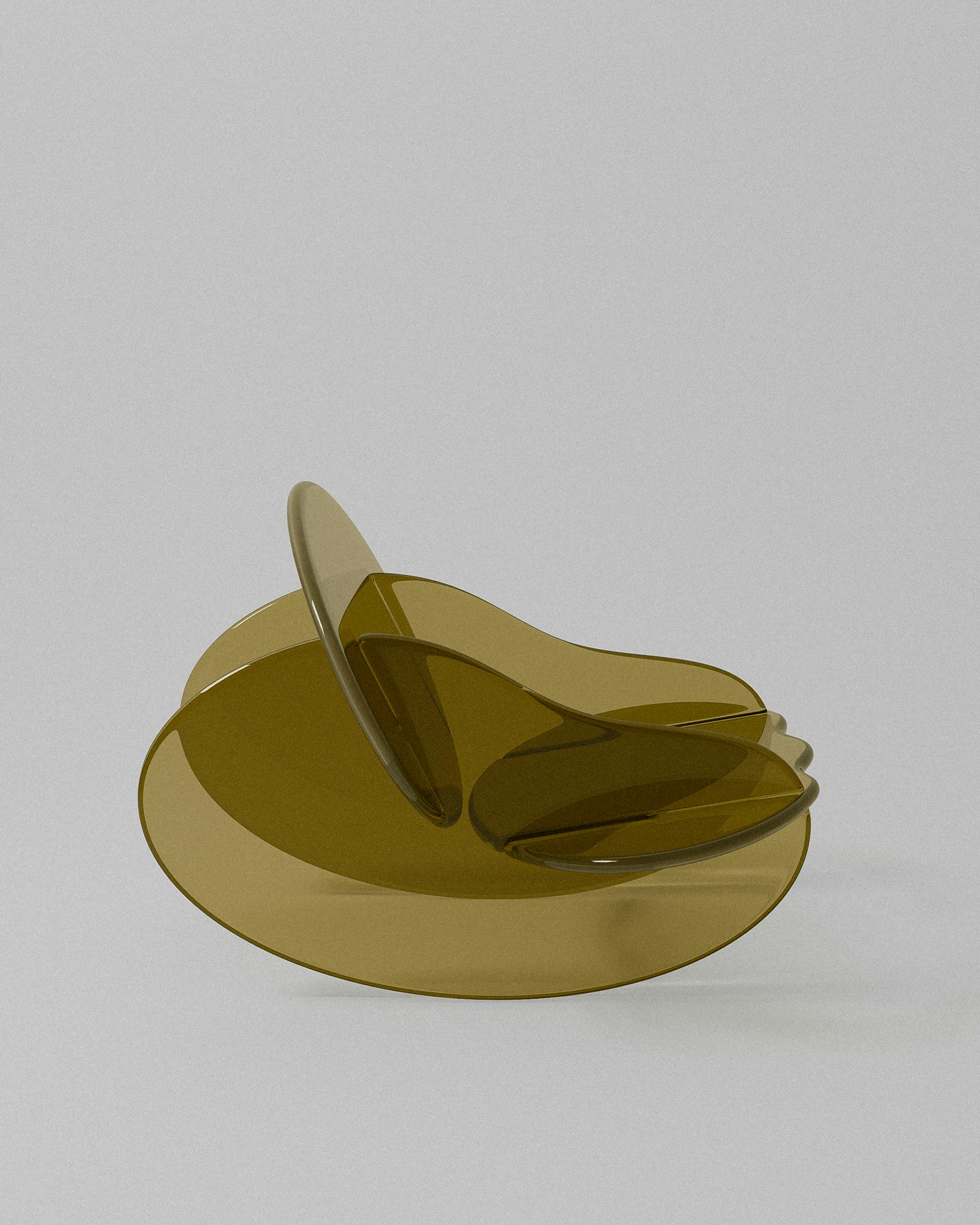 Rocker acrylic chair – Olive-green translucent layered acrylic chair | MUÑIZ Miami