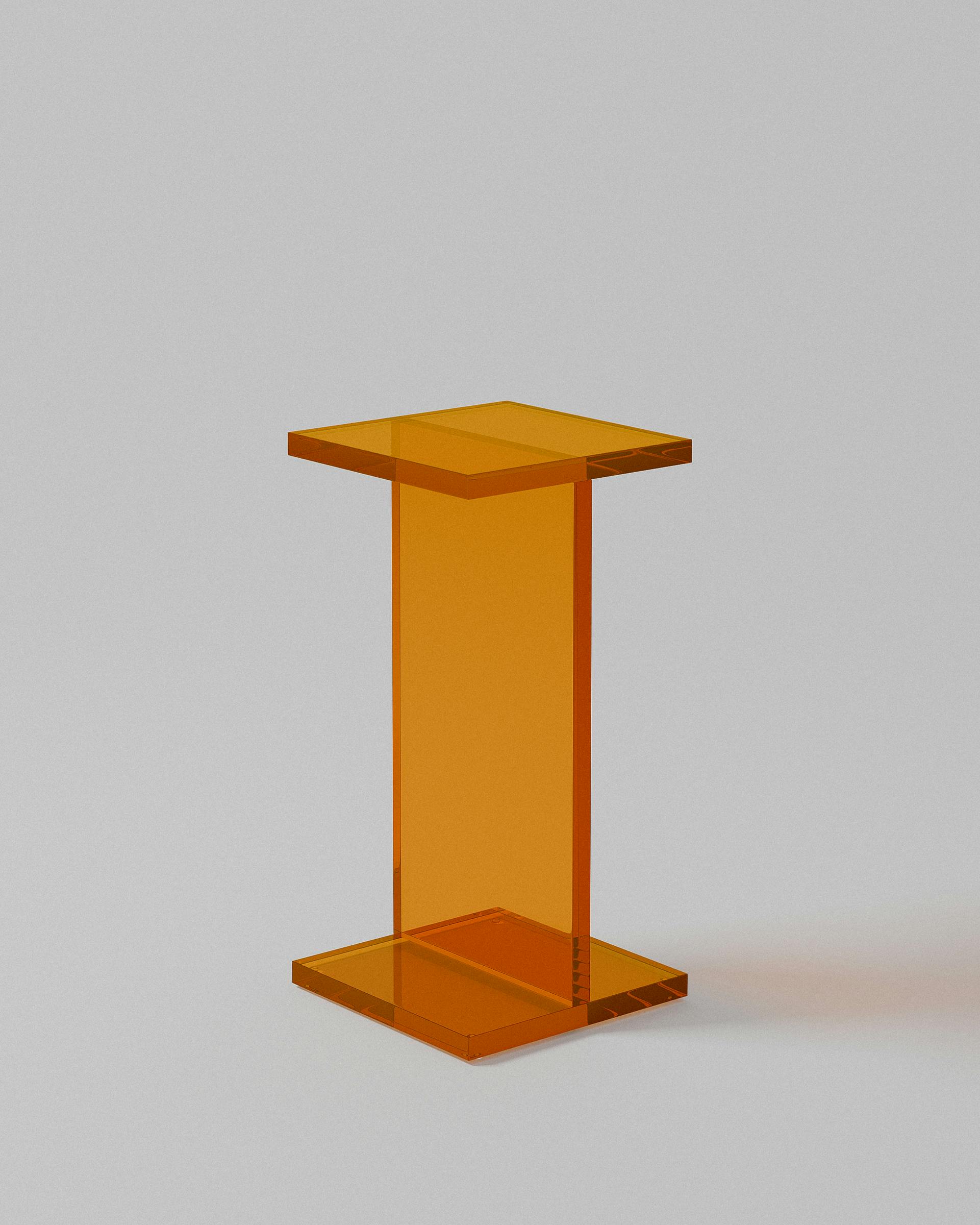 I-Beam acrylic end table – orange acrylic | MUÑIZ Miami