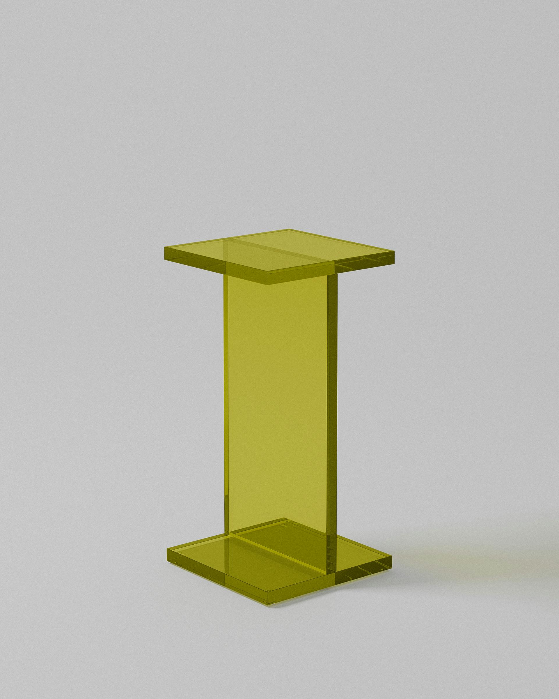 I-Beam acrylic end table – yellow acrylic | MUÑIZ Miami