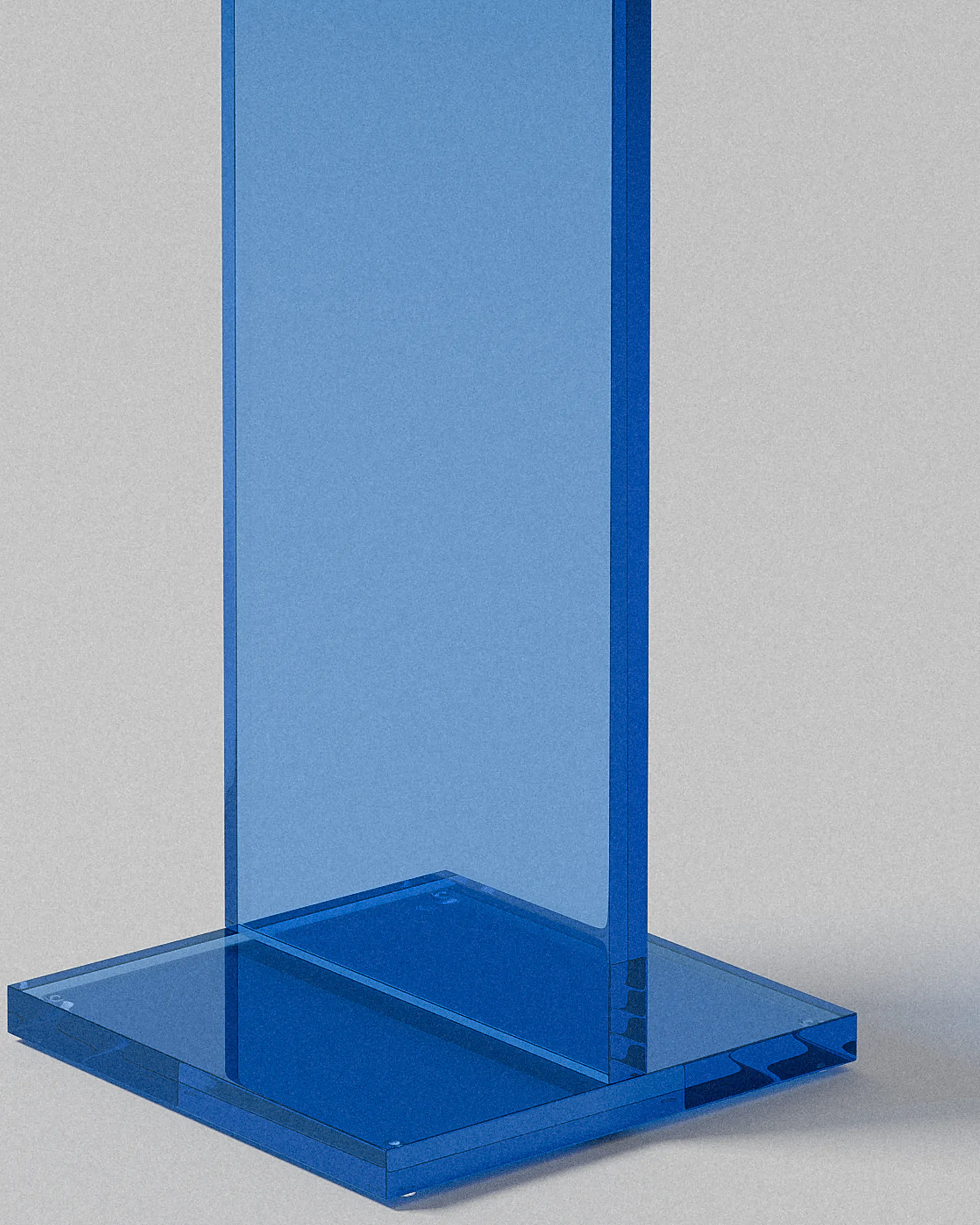 I-Beam acrylic end table – Layered blue acrylic end table. | MUÑIZ Miami