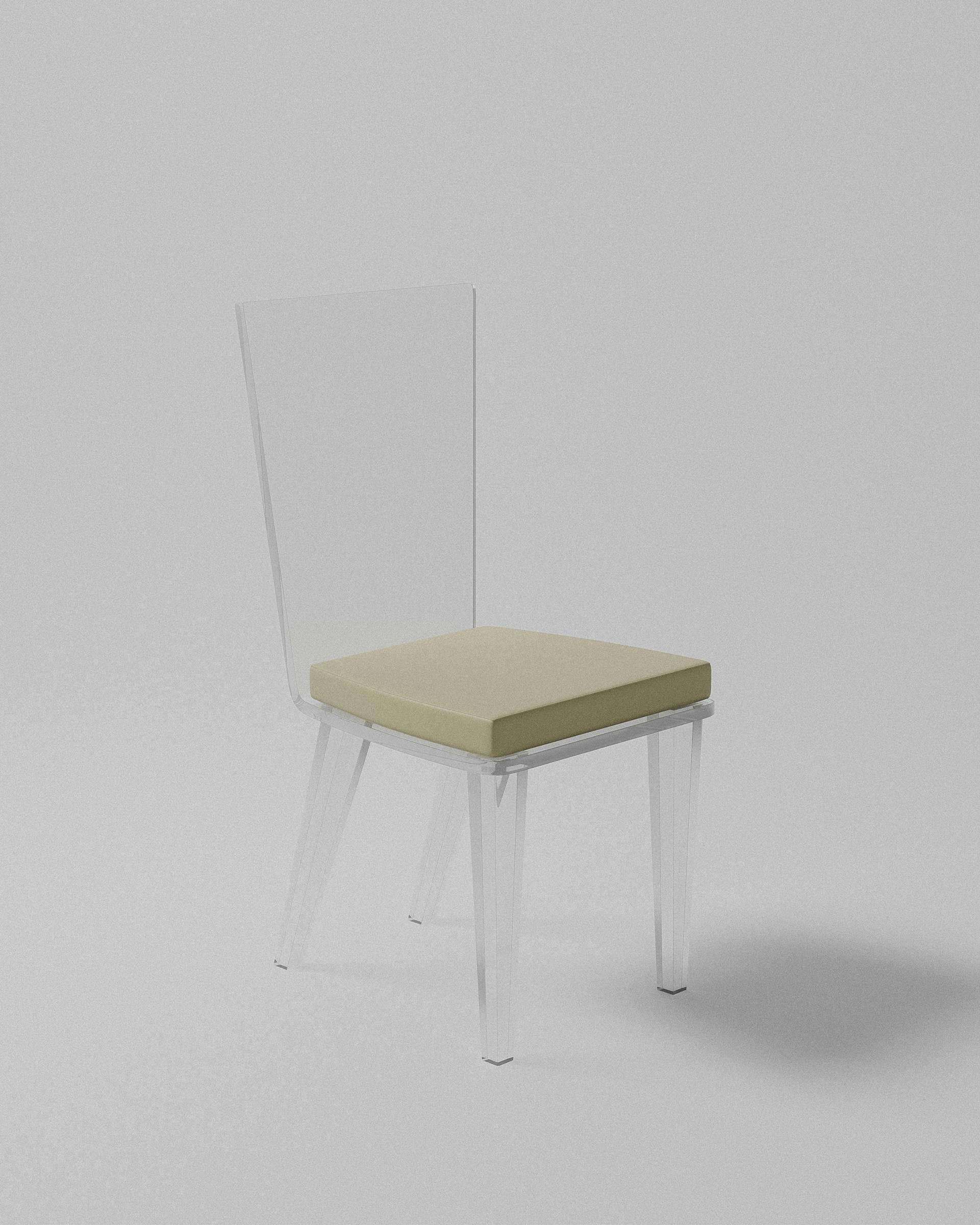 Michelle acrylic chair – Clear acrylic chair with beige cushion | MUÑIZ Miami