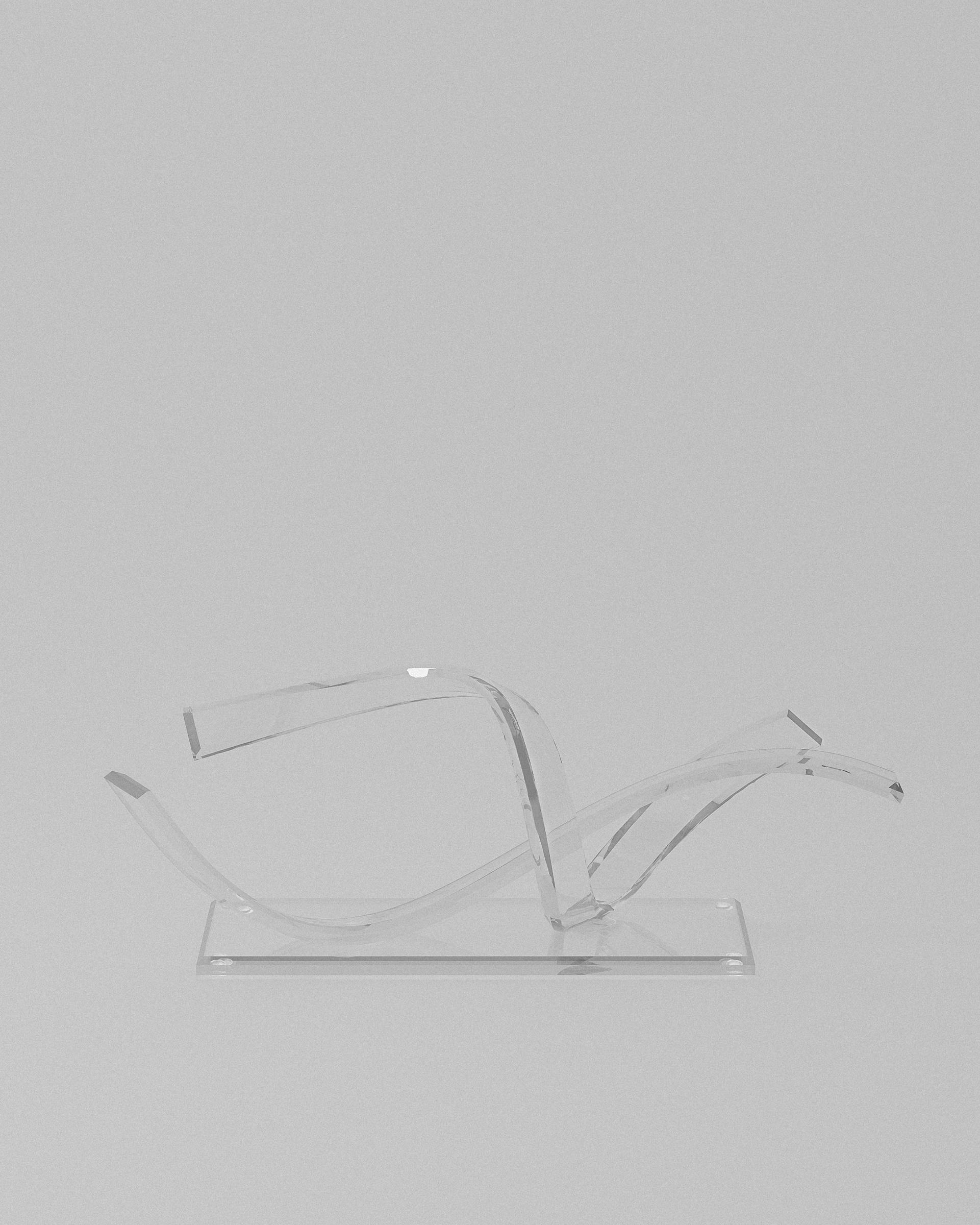 Mambo acrylic sculptural object – Clear acrylic flowing sculptural form | MUÑIZ Miami