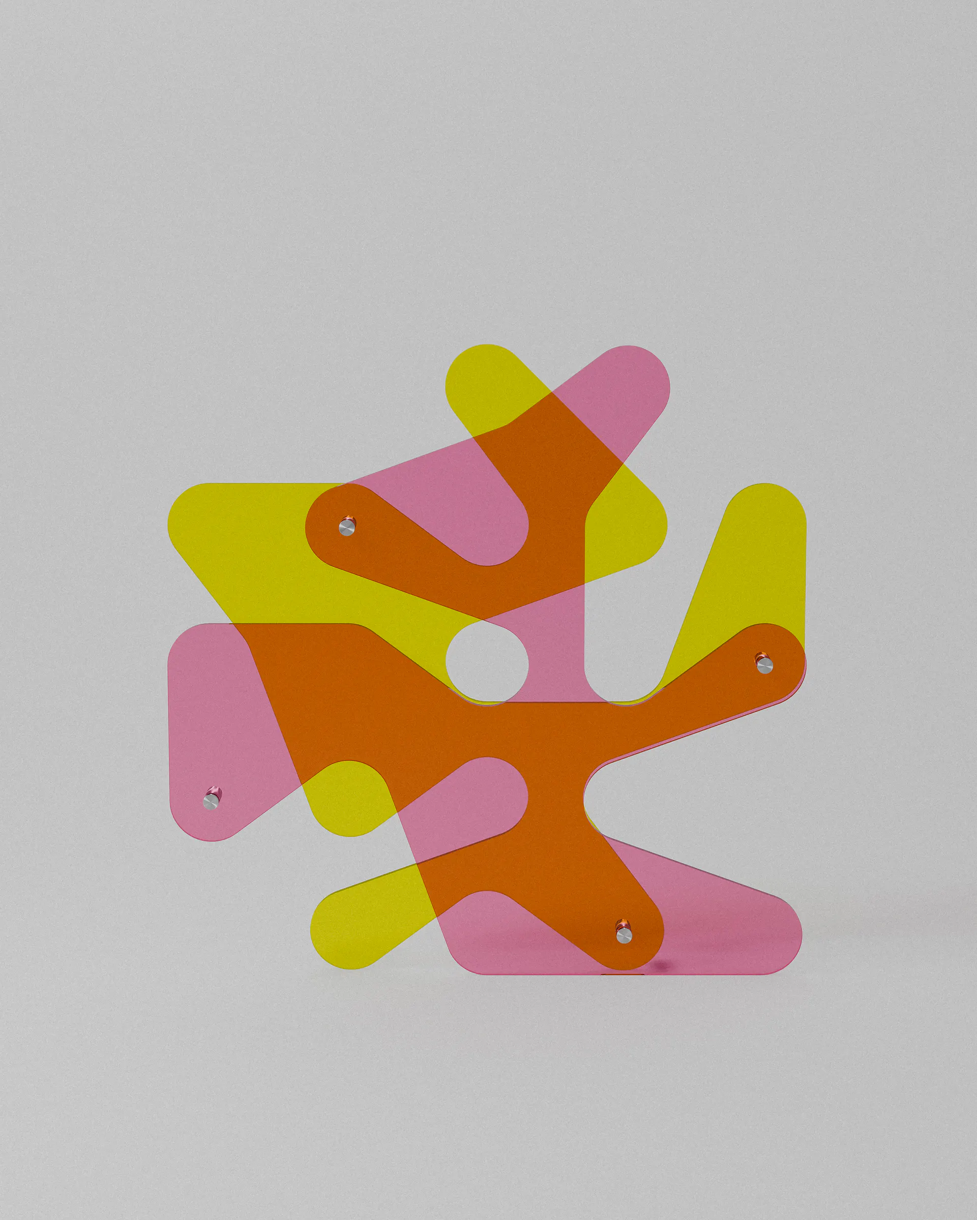 Bali acrylic sculptural object – translucent abstract shapes with color overlap | MUÑIZ Miami