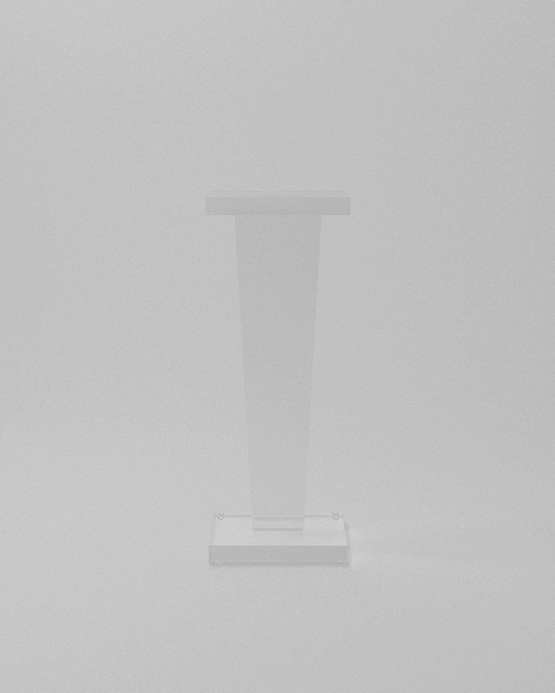 Atlas acrylic pedestal – Frosted clear acrylic pedestal | MUÑIZ Miami
