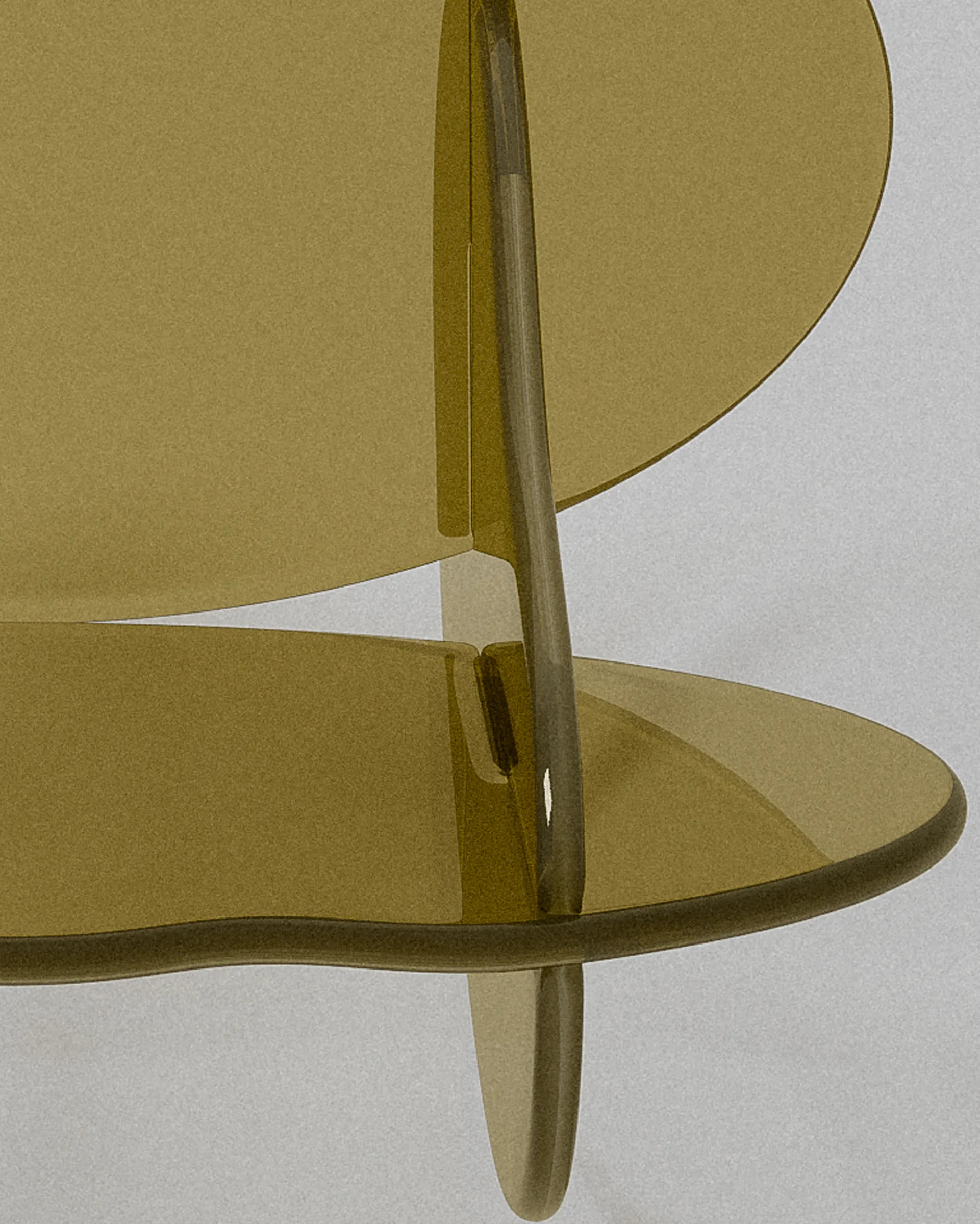Rocker acrylic chair – Amber translucent acrylic curves detail | MUÑIZ Miami