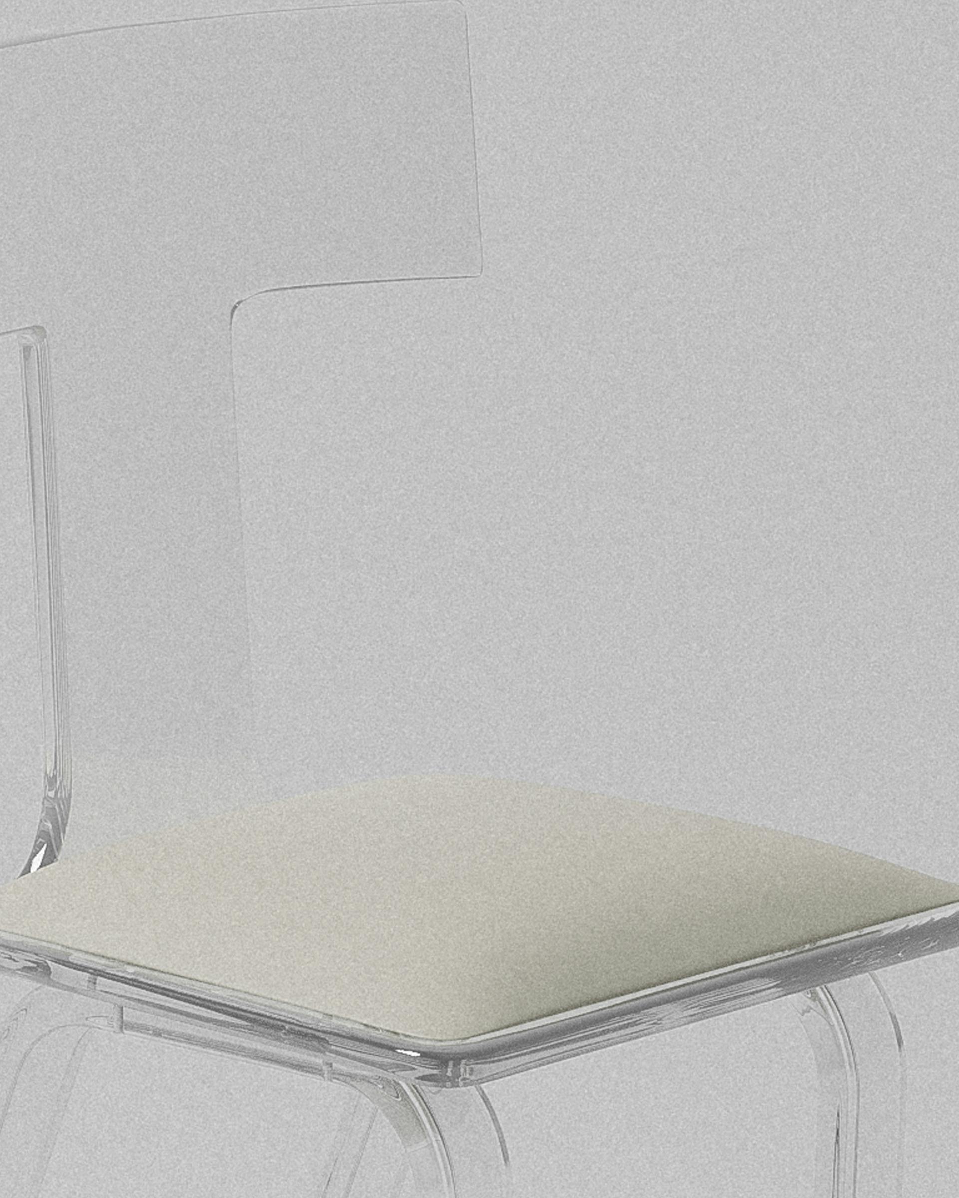 Sofia acrylic barstool – Clear acrylic barstool with beige cushion | MUÑIZ Miami