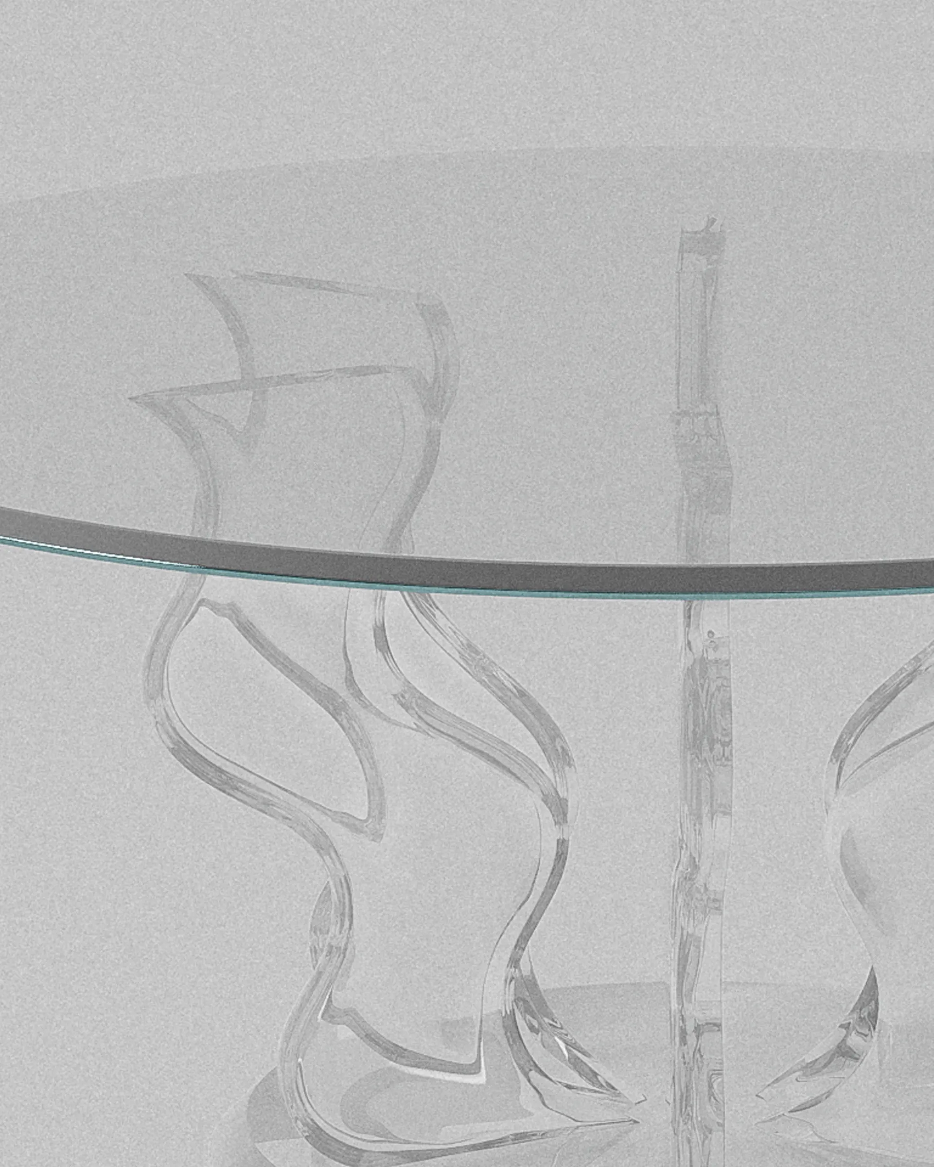 Sparkle acrylic coffee table – Swirling clear acrylic coffee table | MUÑIZ Miami