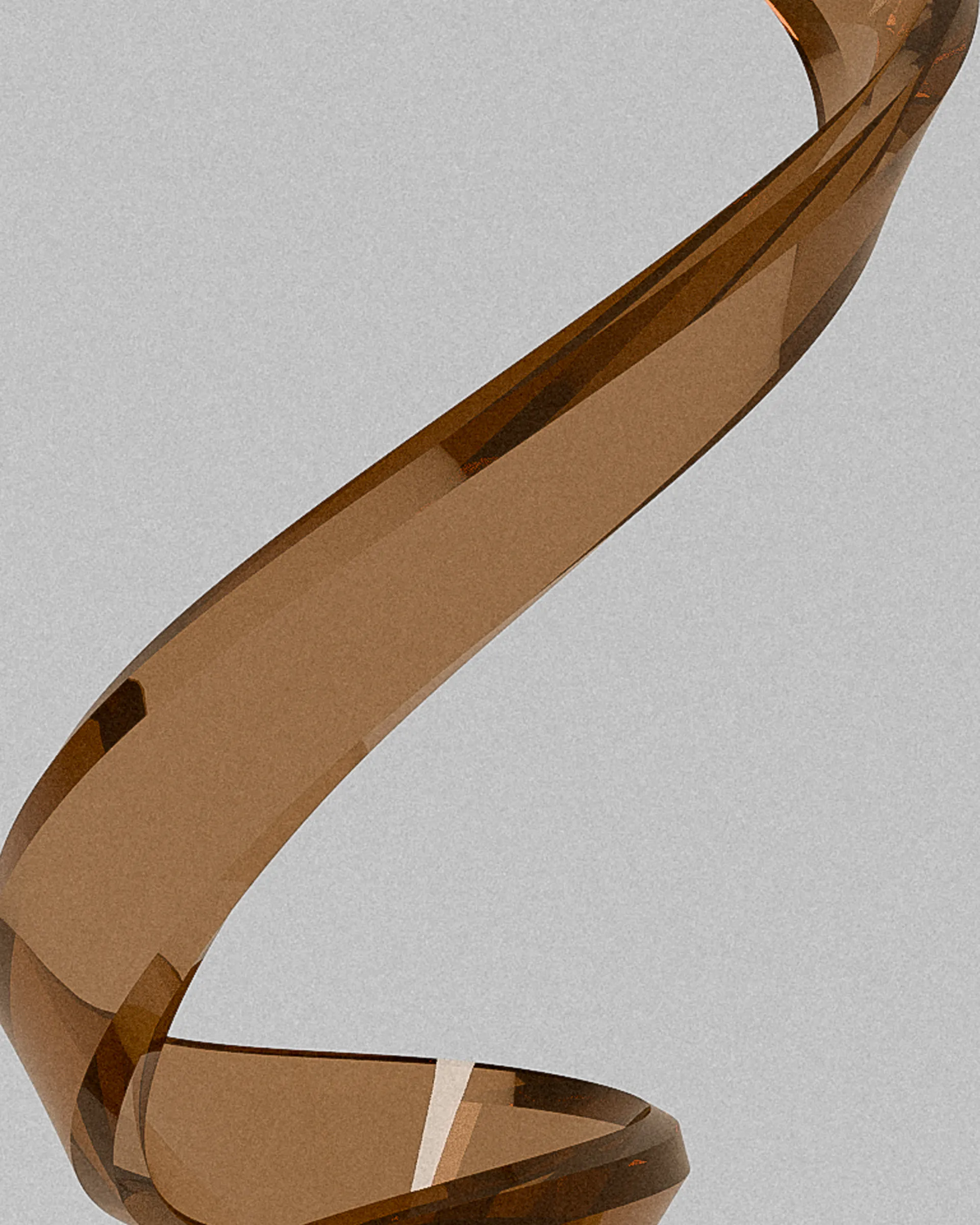 Storm acrylic sculptural object – amber tinted spiraling sculpture | MUÑIZ Miami