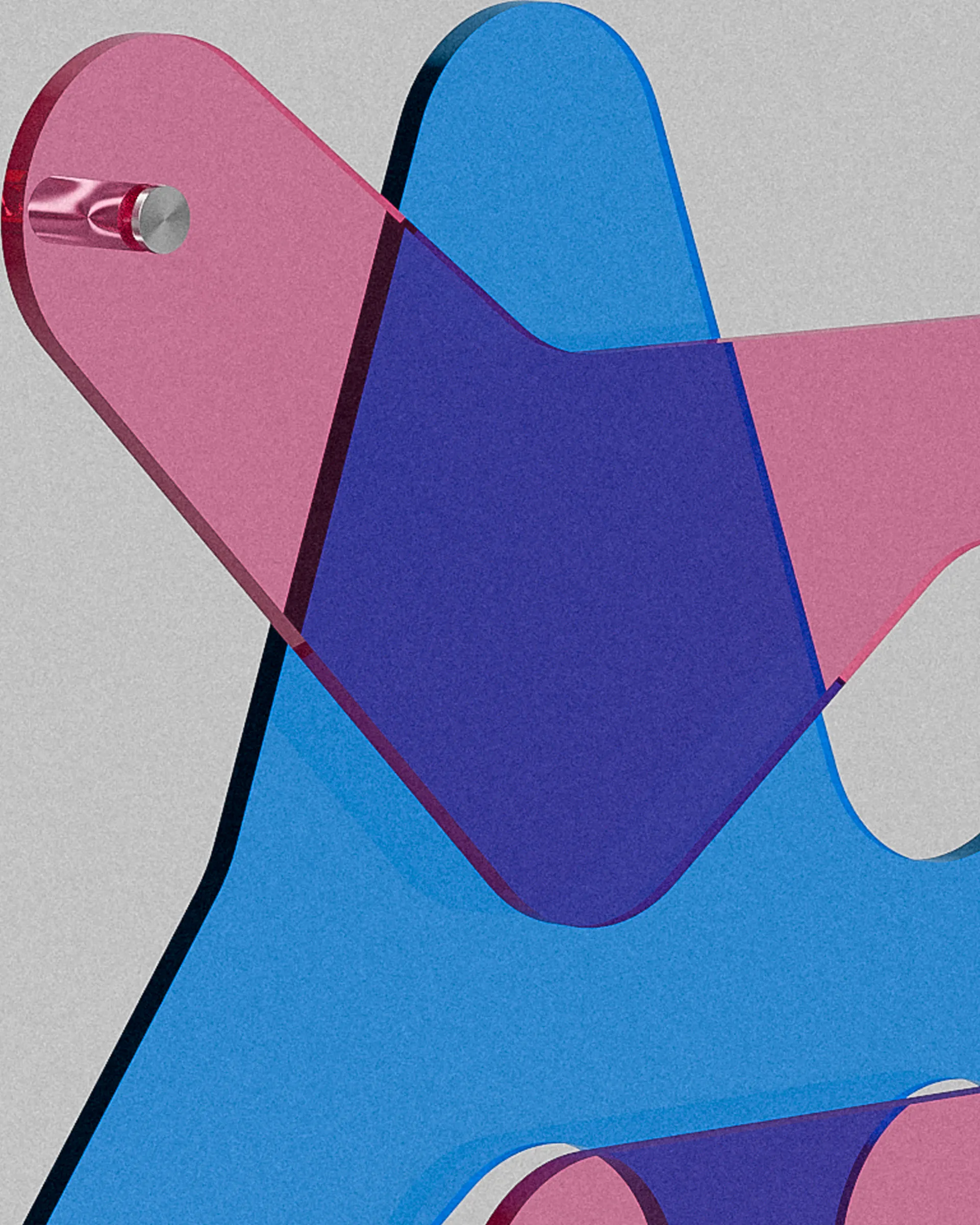 Vice acrylic sculptural object – Layered translucent pink blue acrylic forms | MUÑIZ Miami