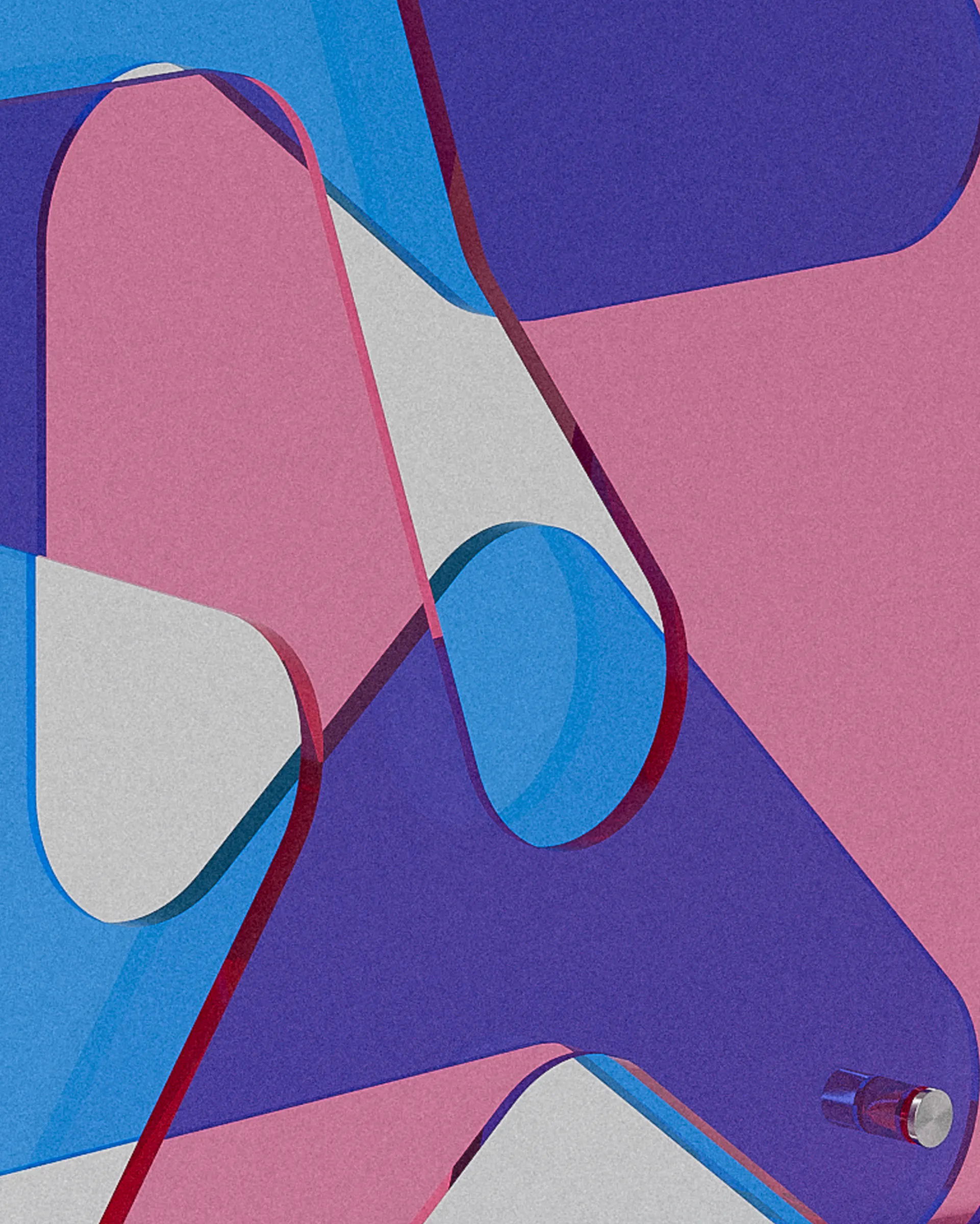 Vice acrylic sculptural object – Layered multi-color acrylic abstract curves | MUÑIZ Miami